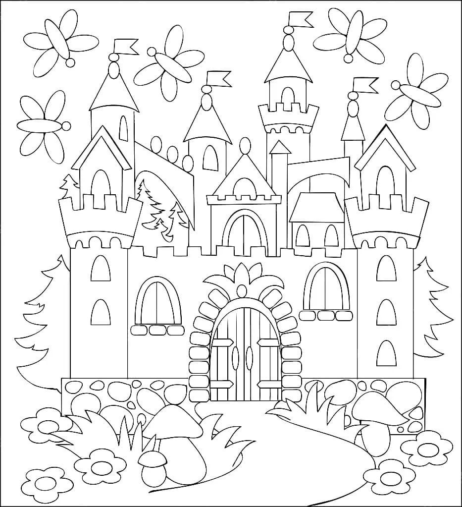 Dibujos de Castillo para colorear - Dibujos para pintar y colorear