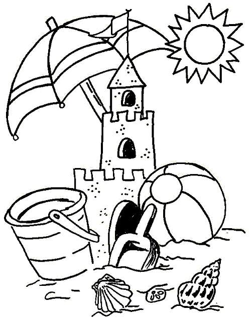 Castillo de Arena ~ Dibujos para Colorear Infantil