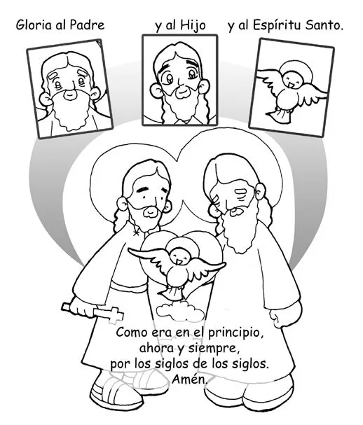 Dibujos para catequesis: GLORIA AL PADRE - ORACIÓN