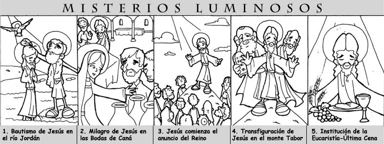 Dibujos para catequesis: MISTERIOS LUMINOSOS DEL ROSARIO