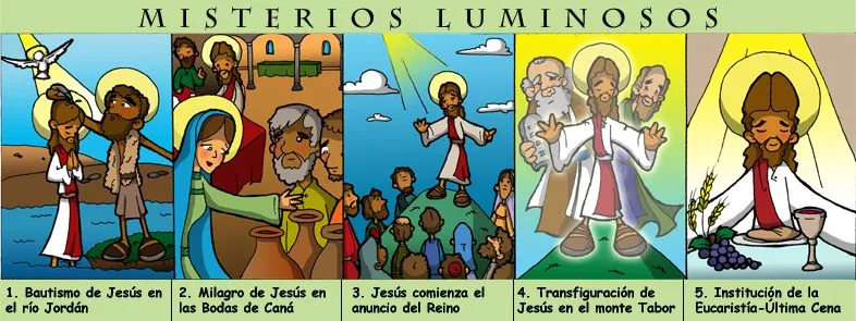 Dibujos para catequesis: MISTERIOS LUMINOSOS DEL ROSARIO