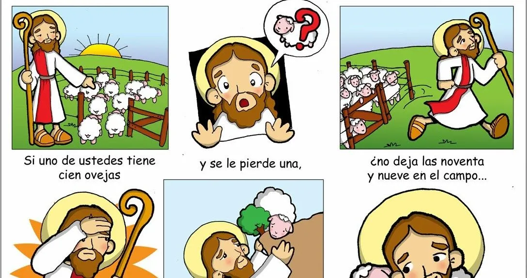 Dibujos para catequesis: PARÁBOLA DE LA OVEJA PERDIDA