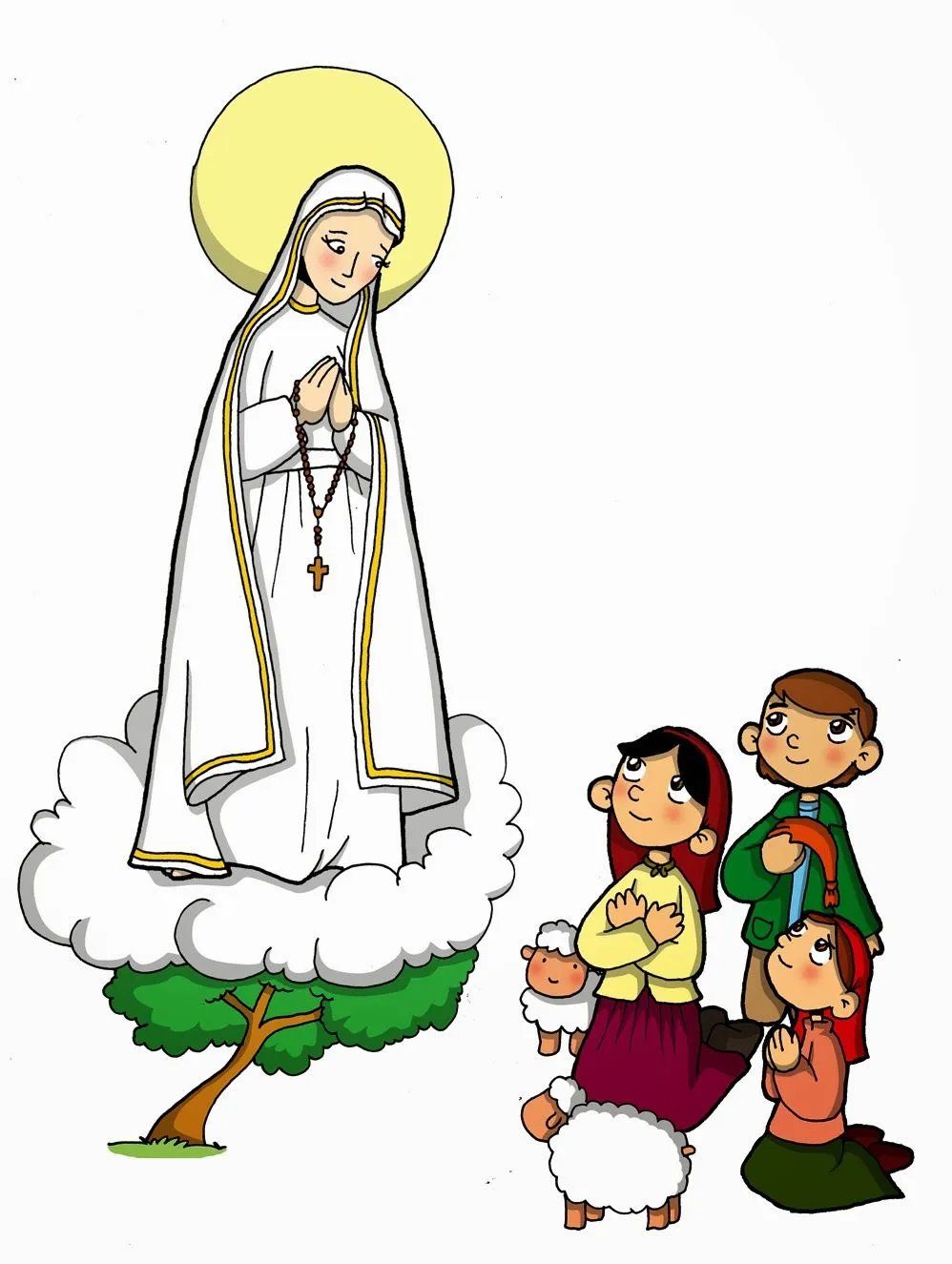 Dibujos para catequesis: NUESTRA SEÑORA DE FÁTIMA