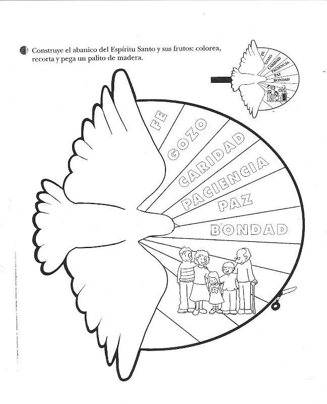 Dibujos Católicos : Imagenes abanico del espiritu santo para armar y  recortar