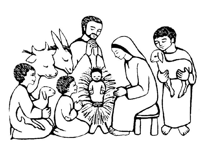 Dibujos Católicos : Imágenes de pastores adorando al niño Jesús ...