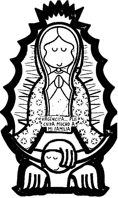 Dibujos Católicos : Virgencita tierna para colorear