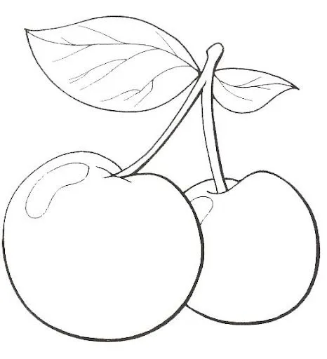 Dibujos de cerezas para colorear