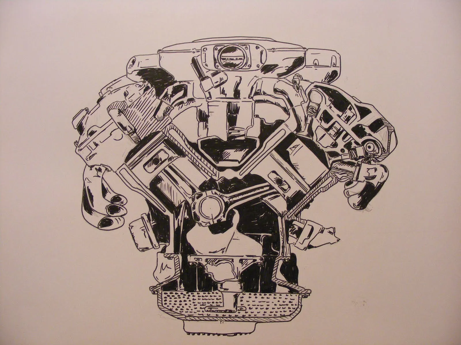 DIBUJOS DE COCHES Y DEL MOTOR POR ALEX PICAO: motor v6 seccionado