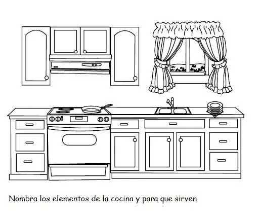 DIBUJOS DE COCINA PARA COLOREAR