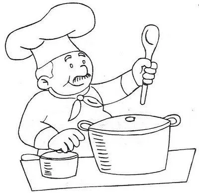 DIBUJOS DE COCINEROS PARA COLOREAR | Dibujos para colorear