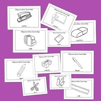 Dibujos del cole para colorear - Escuela en la ...