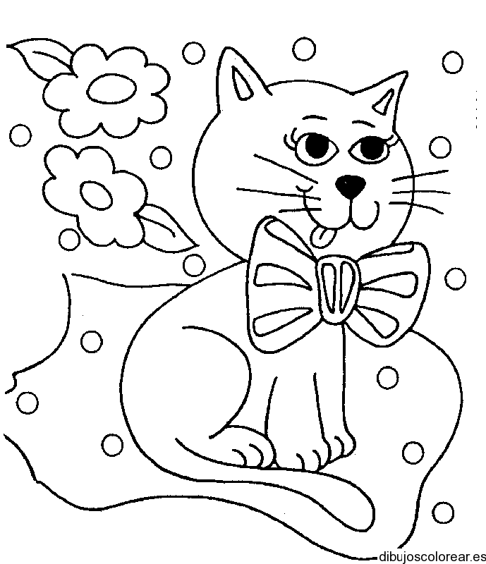 Dibujo de un gato sobre una alfombra | Dibujos para Colorear