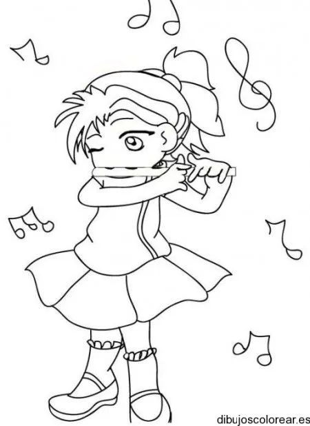 Dibujos para colorear de un niño tocando flauta - Imagui