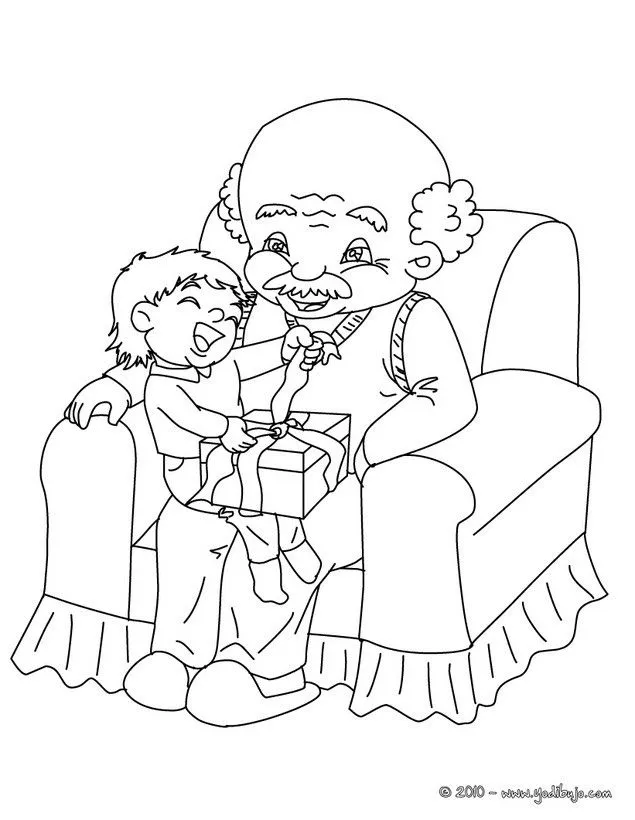 Dibujos para colorear ahijado y abuelo - es.hellokids.com