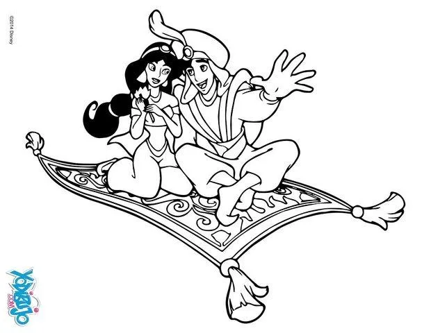 Dibujos para colorear ALADDIN DISNEY, La alfombra voladora para ...