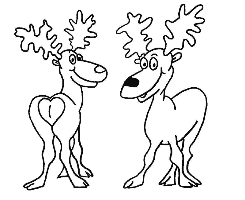 Dibujos para colorear de Animales de navidad, Plantillas para ...