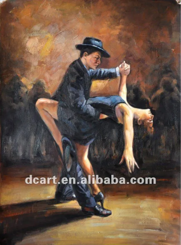 bailarín de tango pintura al óleo-Pintura y Caligrafía ...