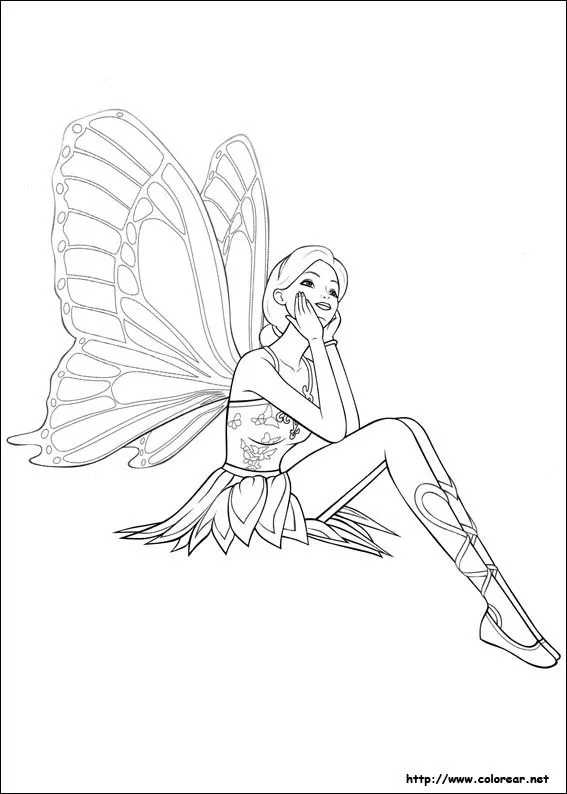 Dibujos para colorear de Barbie Mariposa