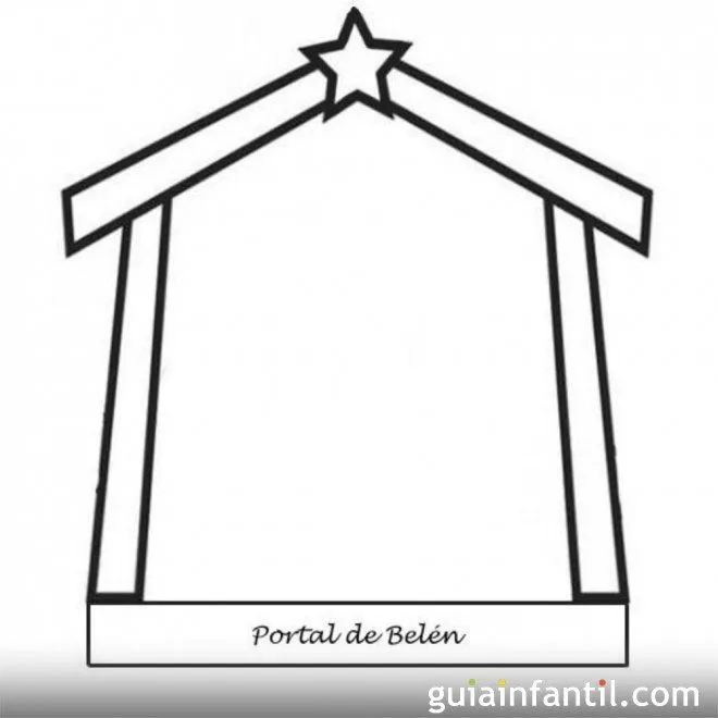 Dibujo del Portal de Belén para colorear - Dibujos para recortar y ...