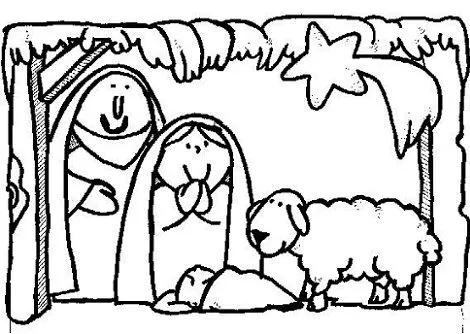 Dibujos del Portal de Belén para imprimir gratis