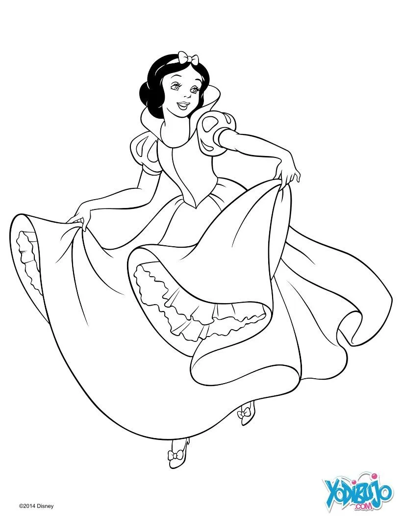 Dibujos para colorear BLANCANIEVES, Blancanieves bailando para ...