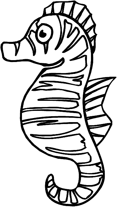 Dibujos para colorear de Caballitos de Mar, Hippocampus