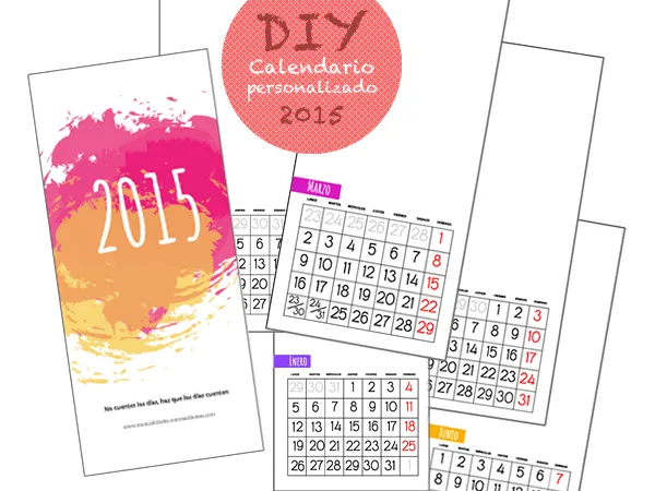 Dibujos para Colorear: Calendario personalizado 2015 para imprimir