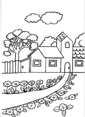 Dibujos para colorear de casas de campo - Imagui
