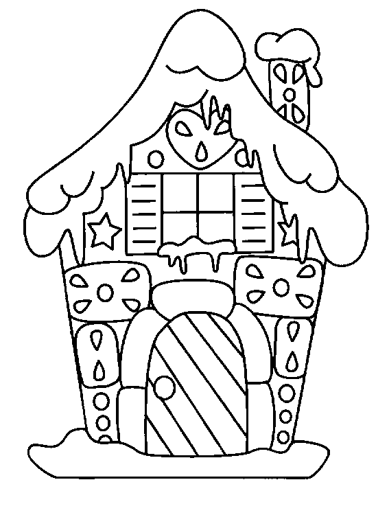 Dibujos para colorear de Casas de navidad