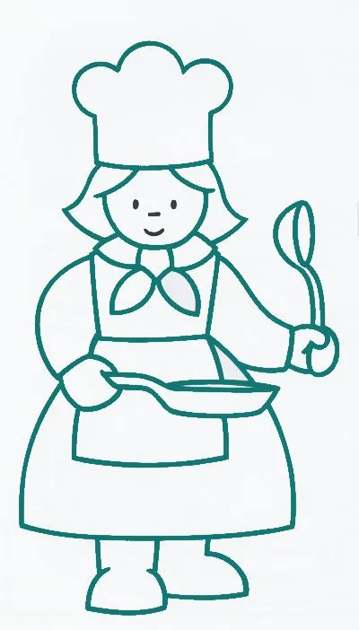 Dibujos para colorear: Cocinera