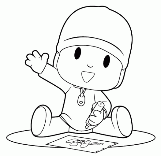 dibujos y colorear: colorear al pocoyo