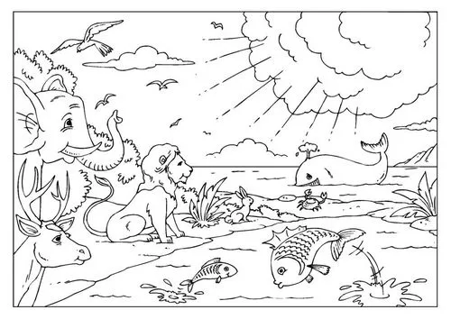 Dibujos Para Colorear De La Creación | Dibujos y Imágenes Gratis