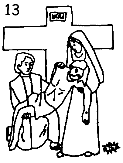 Ana de Austria Religión: Via Crucis. Dibujos para colorear.