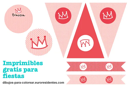 Dibujos para Colorear: Decoración fiestas de princesas