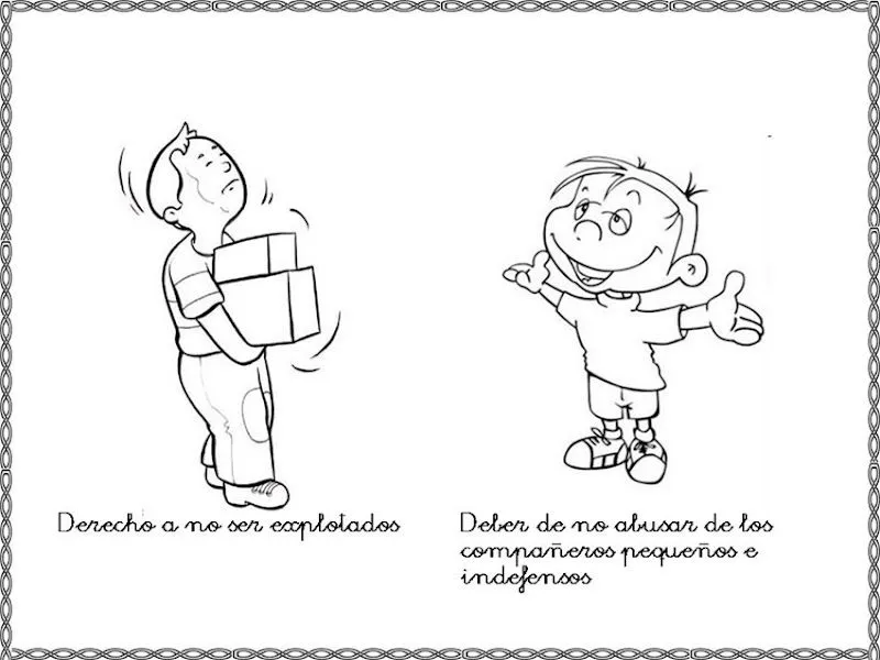 Dibujos para colorear derechos y deberes del niño - Colorear dibujos  infantiles