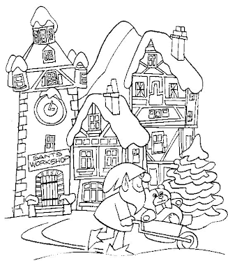 DIBUJOS PARA COLOREAR: DIBUJO DE CASITA DE NAVIDAD PARA PINTAR O ...