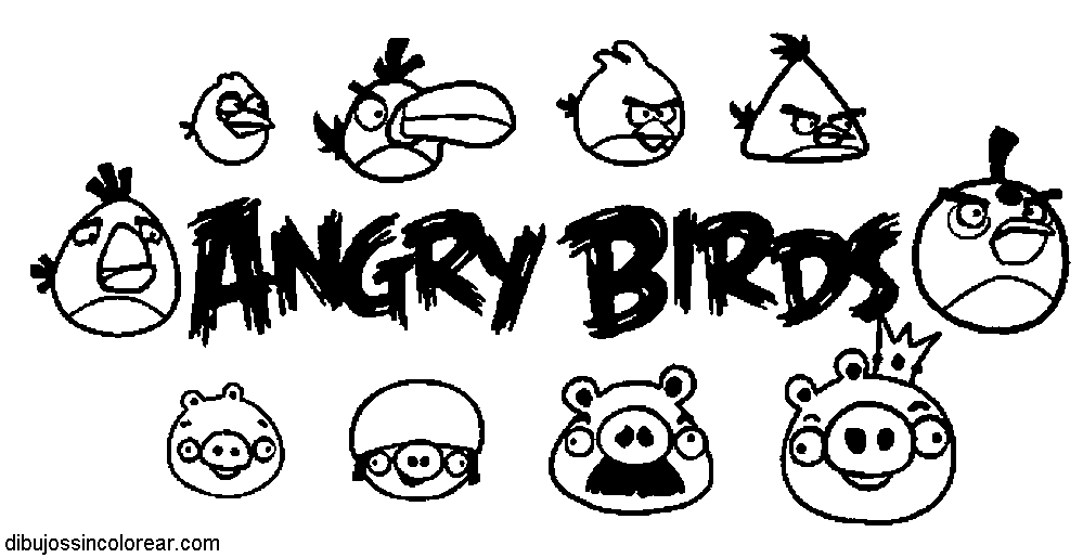 Dibujos Sin Colorear: Dibujos de Angry Birds para Colorear