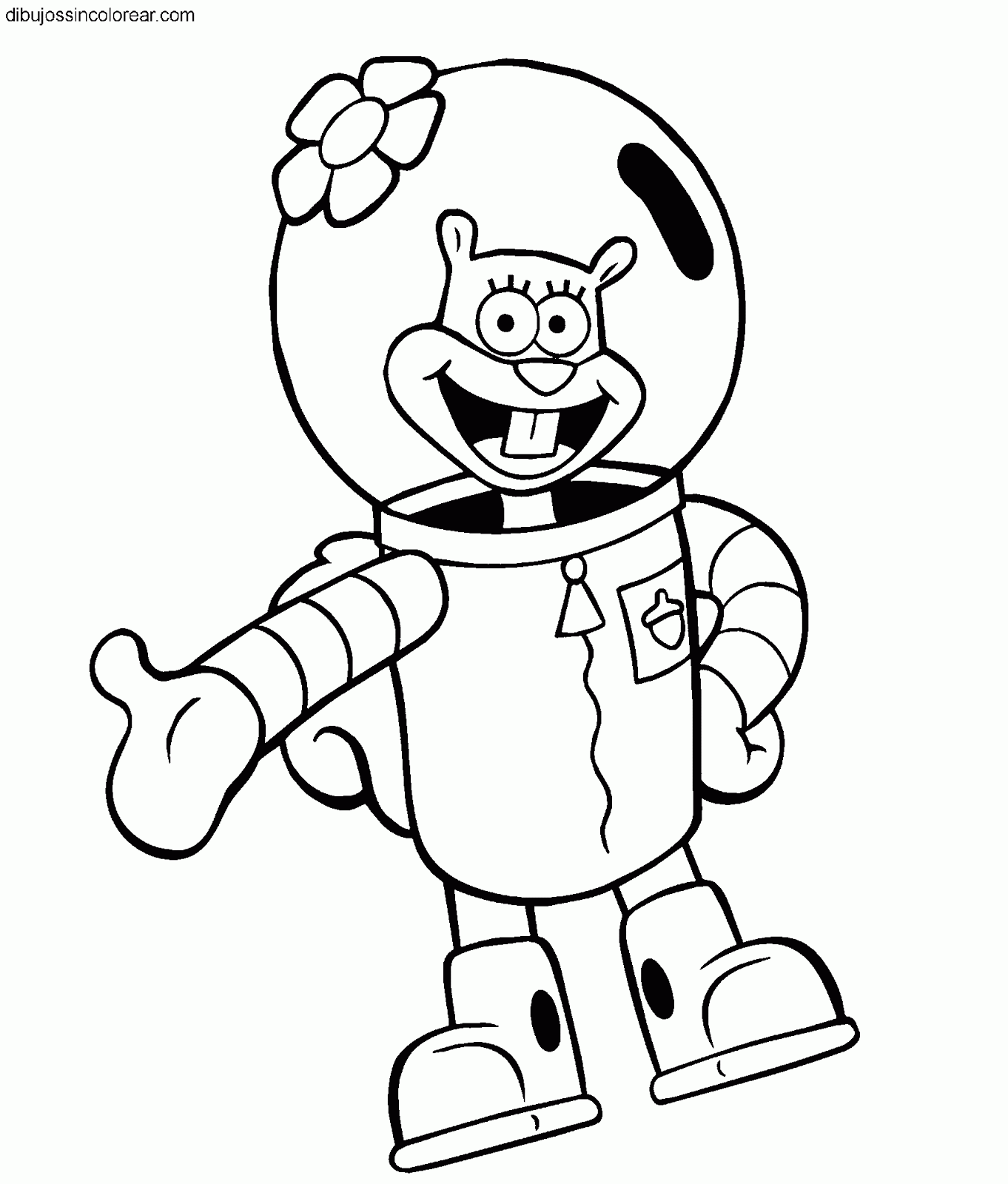 Dibujos Sin Colorear: Dibujos de Arenita (Bob Esponja) para Colorear