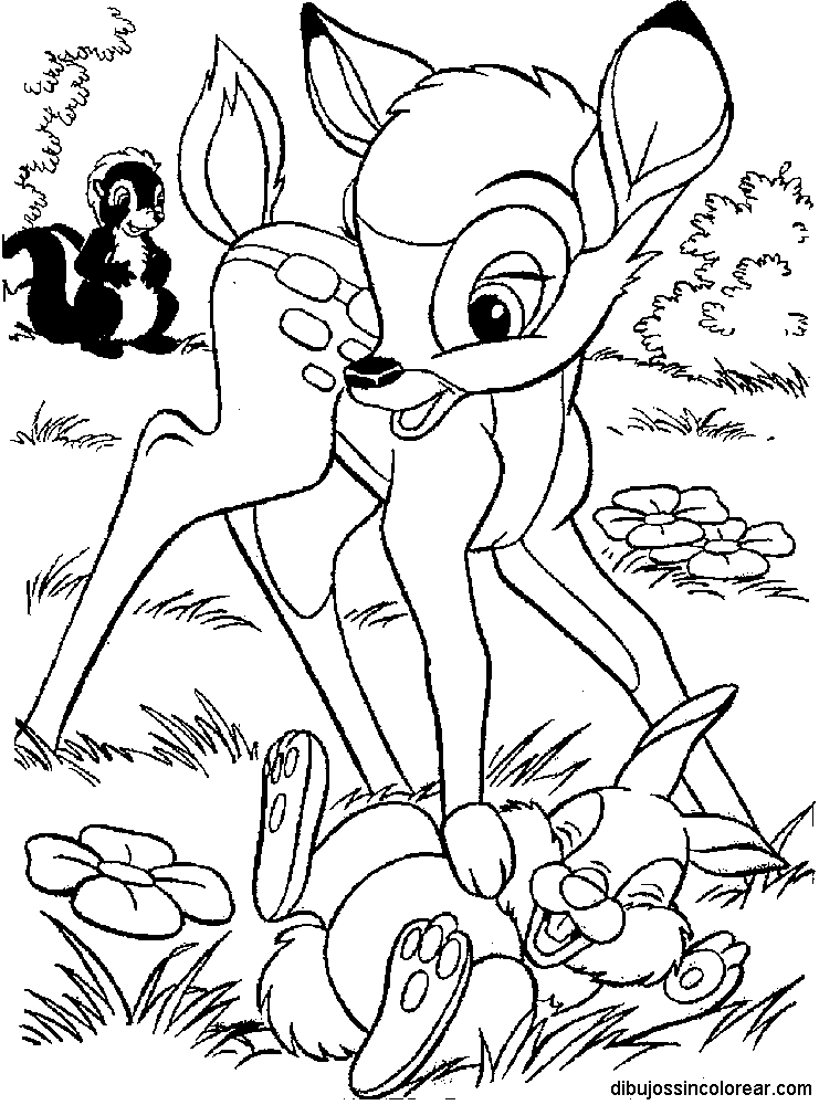 Dibujos Sin Colorear: Dibujos de Bambi para Colorear