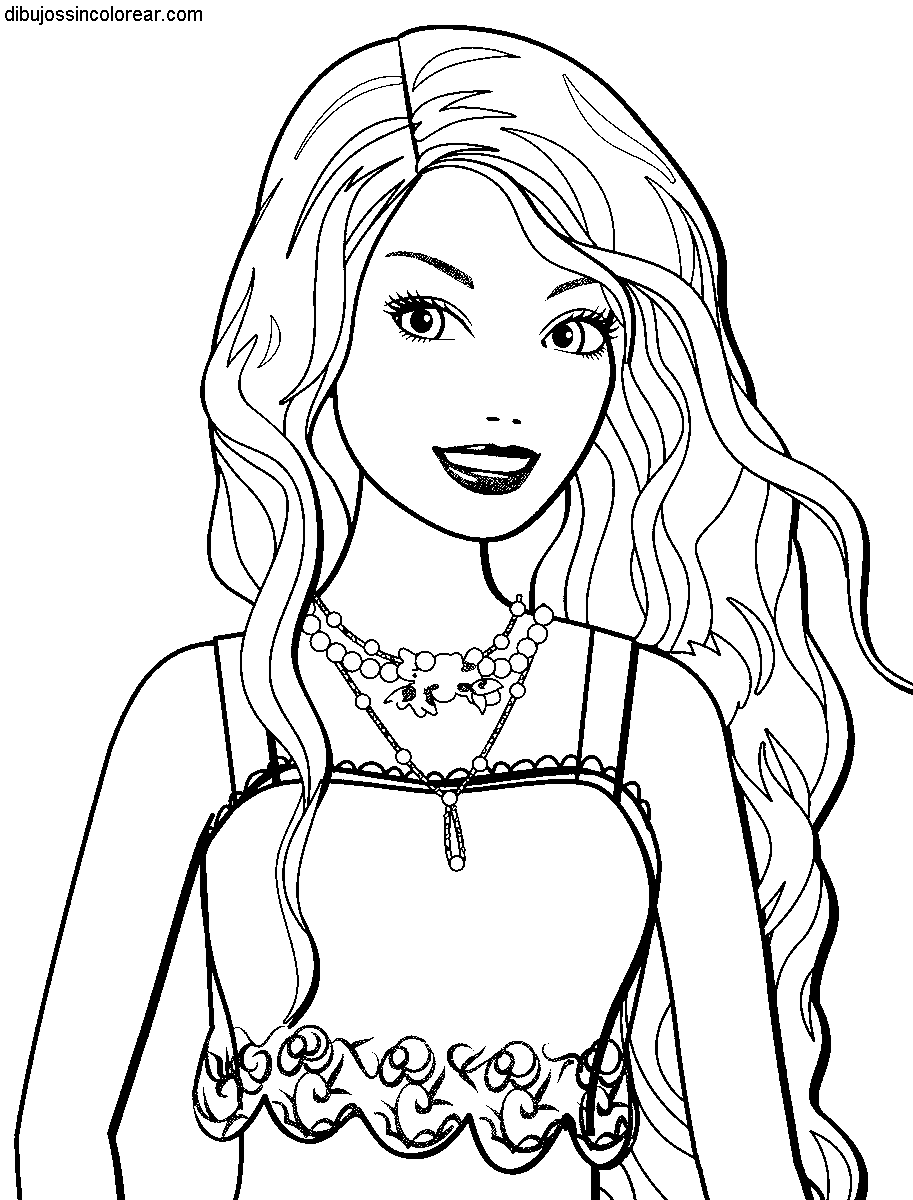 Dibujos Sin Colorear: Dibujos de Barbie para Colorear