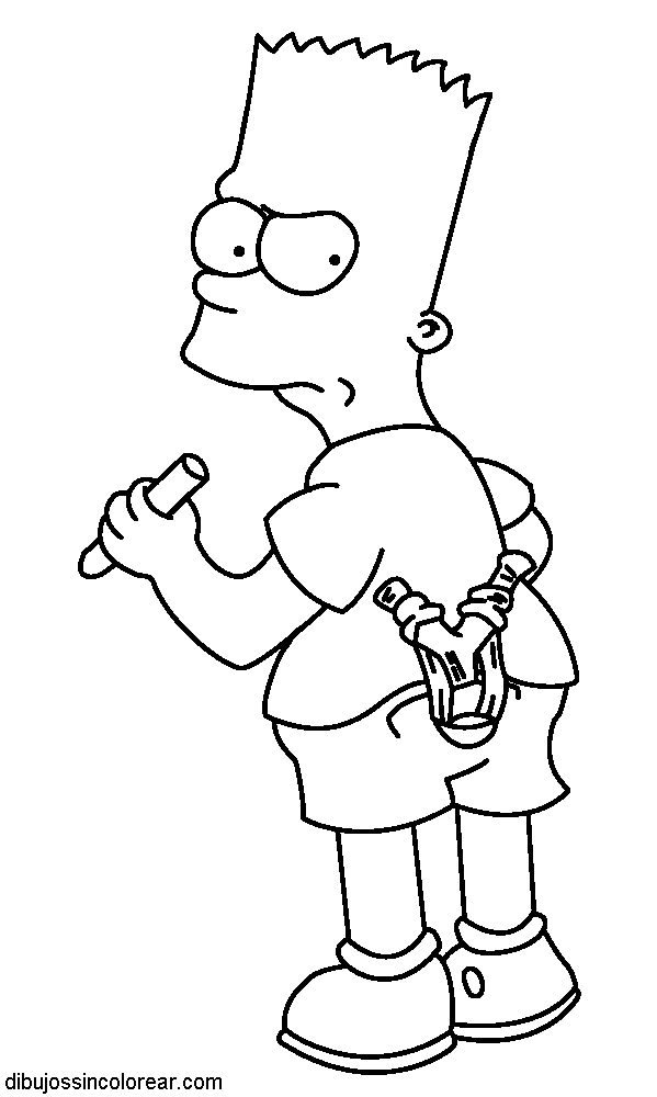Dibujos Sin Colorear: Dibujos de Bart Simpson (Los Simpsons) para ...