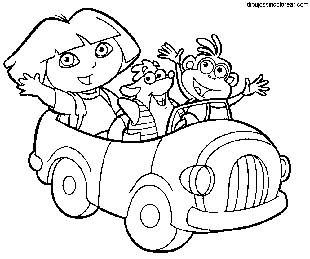 Dibujos Sin Colorear: Dibujos de Dora la Exploradora para Colorear