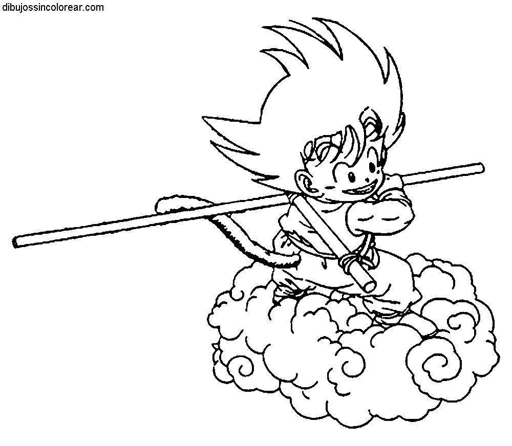 Dibujos Sin Colorear: Dibujos de Goku de pequeño (Dragonball) para ...