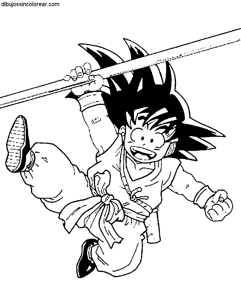 Dibujos Sin Colorear: Dibujos de Goku de pequeño (Dragonball) para ...