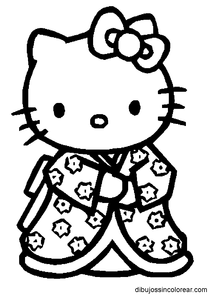 Dibujos Sin Colorear: Dibujos de Hello Kitty para Colorear