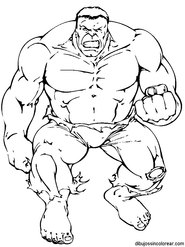 Dibujos Sin Colorear: Dibujos de el Increible Hulk para Colorear