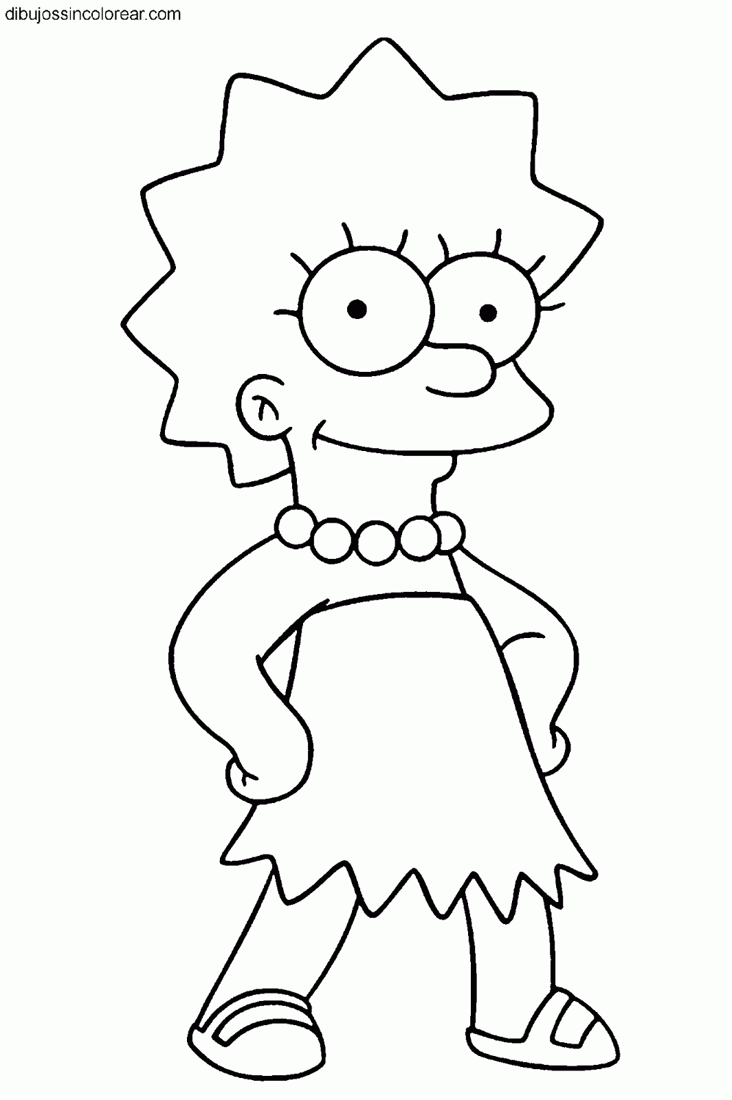 Dibujos Sin Colorear: Dibujos de Lisa Simpson (Los Simpsons) para ...