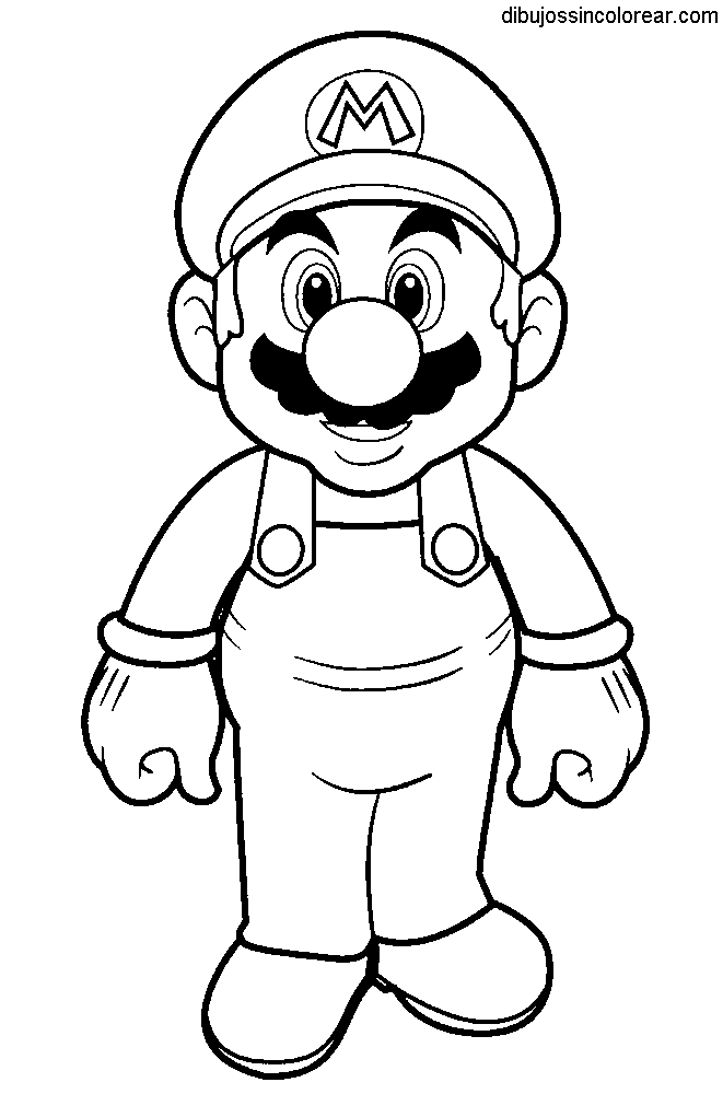 Dibujos Sin Colorear: Dibujos de Mario Bros para Colorear