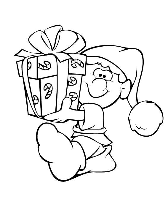 Dibujos para colorear: Dibujos de Navidad para pintar - Duende con ...