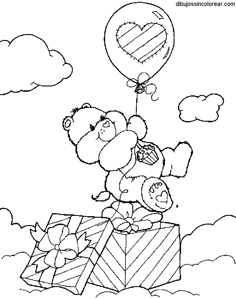 Dibujos Sin Colorear: Dibujos de los Ositos Cariñosos para Colorear